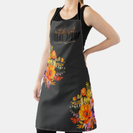 Desenho Floral Sofisticado Flores Laranja Preta