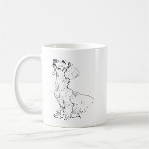 Desenho Fofo de Dachshund, Caneca de Café para Mãe