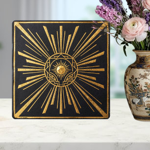 Desenho Geométrico Preto Dourado Art Déco Explosão