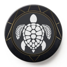 Desenho geométrico preto e dourado e tartaruga bra