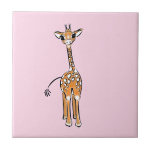 Desenho girafa bonito, animais safari