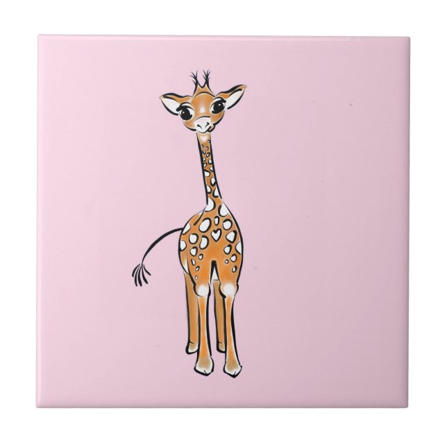 Desenho girafa bonito, animais safari (Frente)