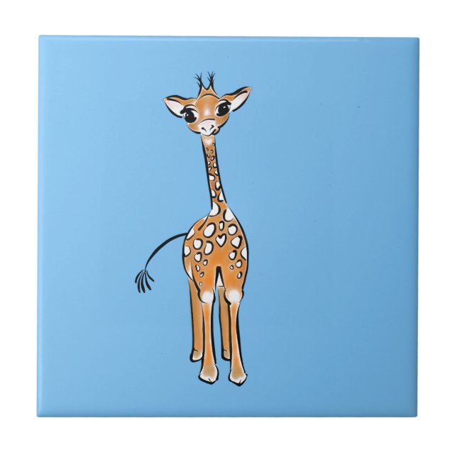 Desenho girafa bonito, animais safari (Frente)