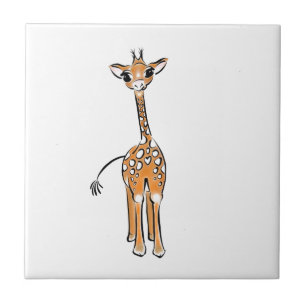Desenho girafa bonito, animais safari