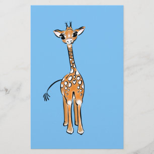 Desenho girafa bonito, animais safari