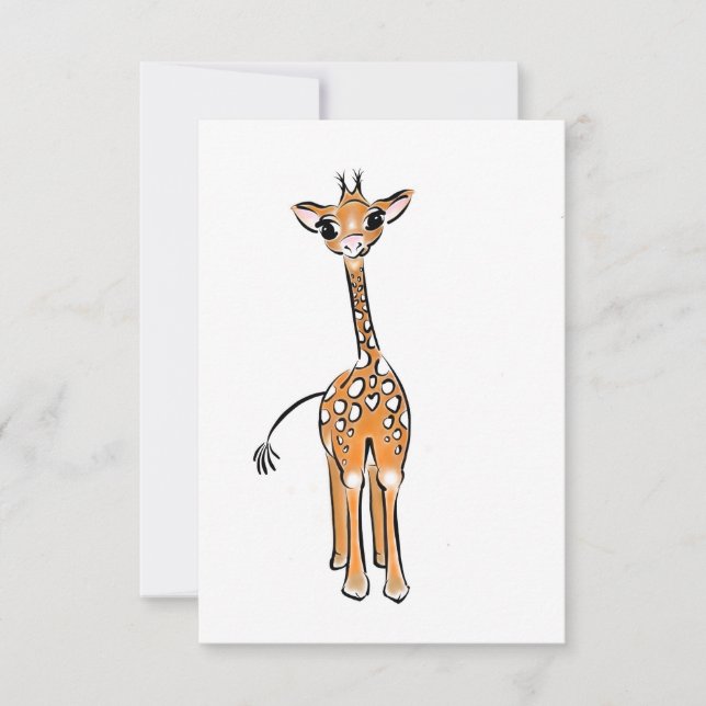 Desenho girafa bonito, animais safari (Frente)