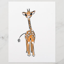 Desenho girafa bonito, animais safari