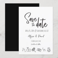 Desenho manual Chic Black White Salve a data