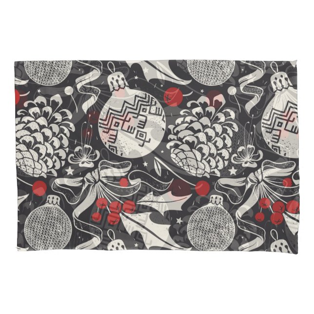 Desenho-Mão De Natal: Mistletoe Pine Seamless. (Frente)