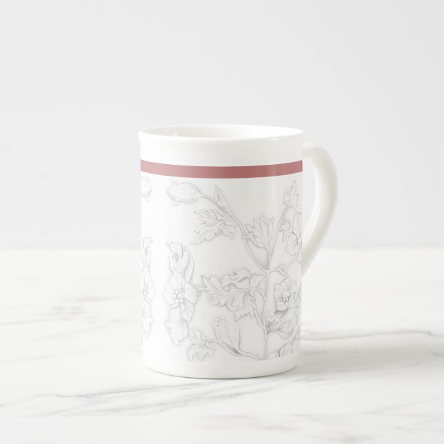 Desenho Mughal em uma Caneca de Porcelana (Frente Esquerda)
