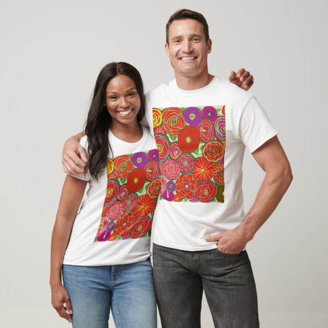Desenho Multicolorido em Camiseta Branca (Unissex)
