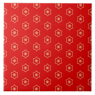 Desenho Ornamental Vermelho e Dourado
