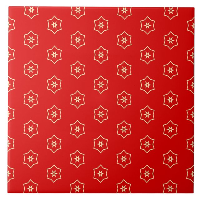 Desenho Ornamental Vermelho e Dourado (Frente)