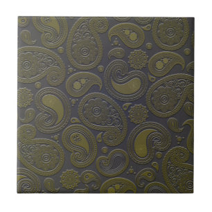 Desenho paisley marrom âmbar