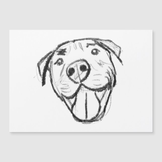 desenho pitbull simples amantes de cães preto bran (Frente)