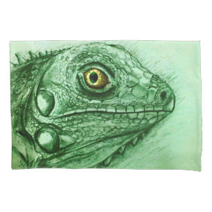 Desenho realístico da iguana verde, réptil bonito