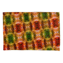 Desenho redondo gera formas vermelhas, verdes e do