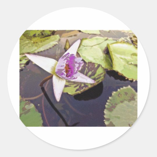 Desenho roxo da flor de Lotus Adesivo Redondo