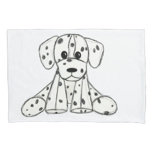Desenho simples de um cão dalmata de pelúcia em pr