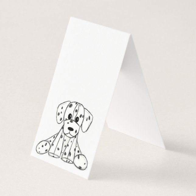 Desenho simples de um cão dalmata de pelúcia em pr (Frente)