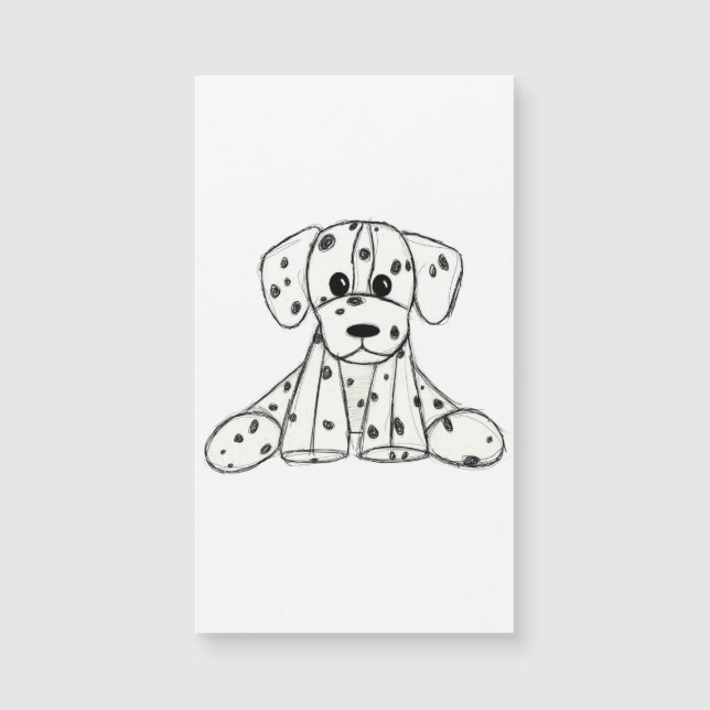 Desenho simples de um cão dalmata de pelúcia em pr (Frente)