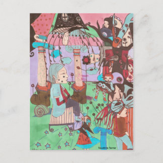 desenho surrealista de faustine, cartão postal