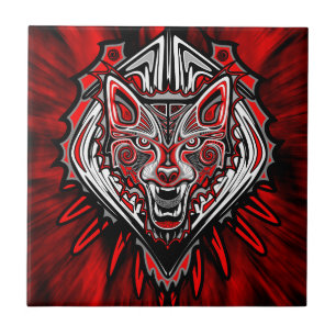 Desenho Totêmico Tribal Haida de Lobo