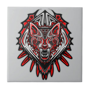 Desenho Totêmico Tribal Haida de Lobo