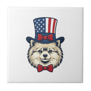 Desenho Vetorial de Cabeça de Cachorro Patriótico