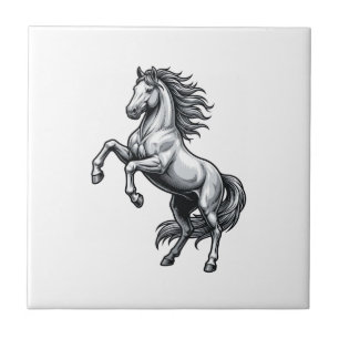 Desenho Vetorial de Cavalo Empinado com Gravação A