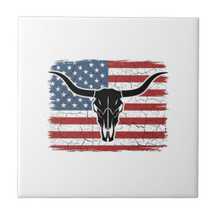 Desenho Vetorial de Caveira de Longhorn com Bandei