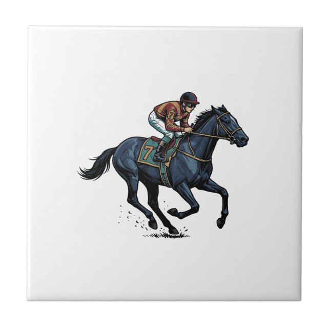 Desenho Vetorial de Jóquei de Corrida de Cavalos V (Frente)
