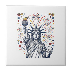 Desenho Vetorial Patriótico de Fogos de Artifício 