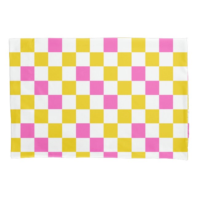 Desenho Xadrez Amarelo Branco Rosa (Frente)
