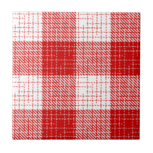 Desenho Xadrez Quadrados Grandes Vermelho e Branco