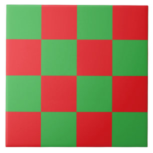 Desenho Xadrez Vermelho e Verde