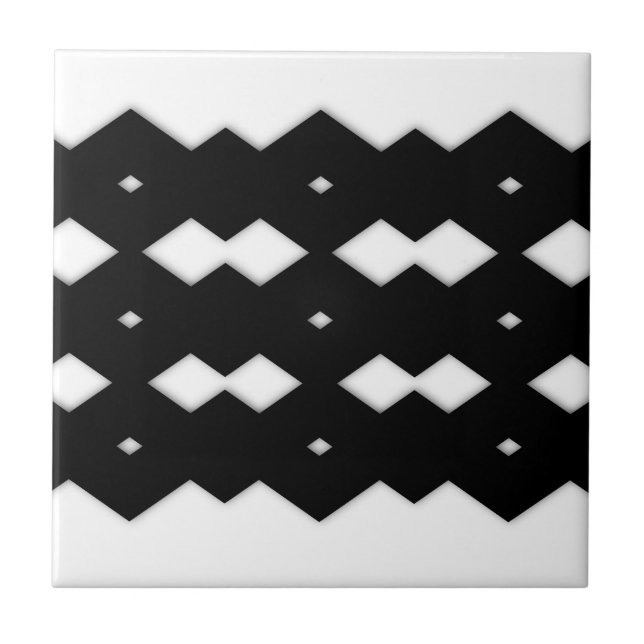 Desenho Zigue-Zague Preto e Branco (Frente)