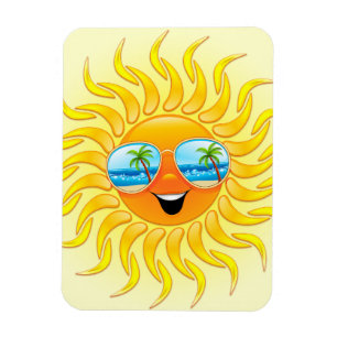 Desenhos animados de Sun do verão com ímã dos