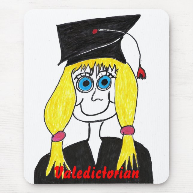 Desenhos animados graduados Mousepad do (Frente)