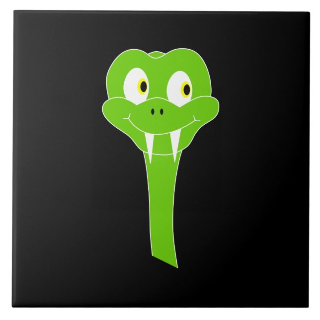 Desenhos animados insolentes do cobra verde no (Frente)