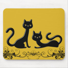 Desenhos animados pretos II Mousepad dos gatinhos