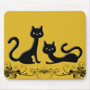 Desenhos animados pretos II Mousepad dos gatinhos