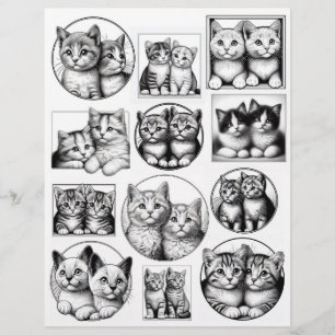 Desenhos de Arte em Linha Preta e Branca de Pares 