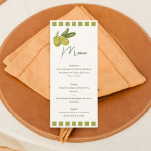 Desenhos de azeitonas Menu de Casamento