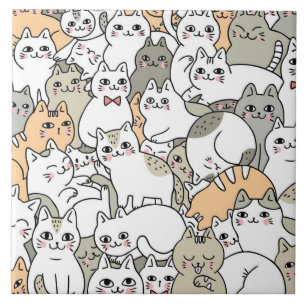Desenhos fofos de gatos rabiscados