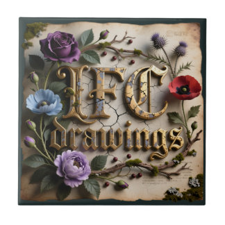 Desenhos IFC Antique Gold Floral Sign