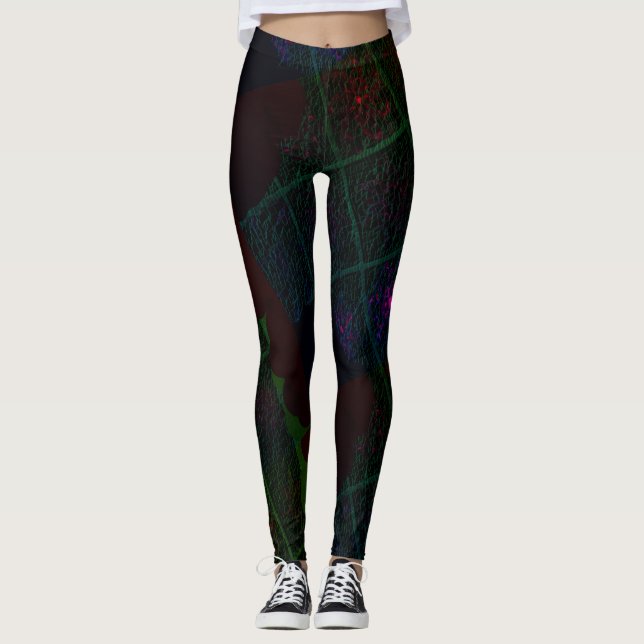 Desenhos MODERN de abstrato em Leggings de mosaico (Frente)
