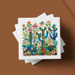 Desert Blooms Boriderado Eden<br><div class="desc">Bem-vindos à artista do 'Desert Blooms Embroidered Eden', um dos seis designs de azulejo cerâmico cativantes de nossa apreciada coleção. Cada azulejo é um retrato artesanal do ecossistema vibrante do deserto, com um conjunto exuberante de cactos, flores e fauna rendidos num caleidoscópio de cores ricas e tácteis. O azulejo "Éden...</div>