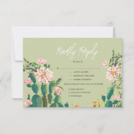 Desert Cactus Bloom Response Card w Opções de Menu