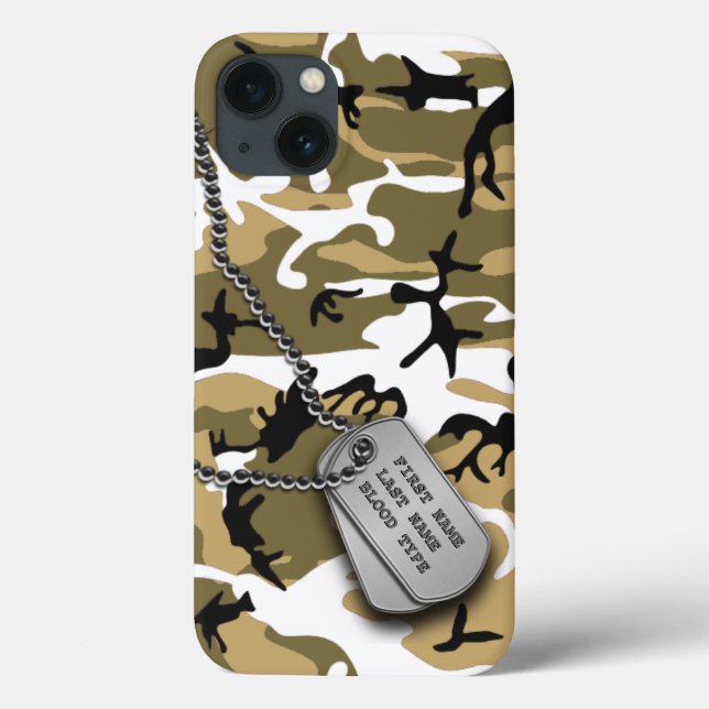 Desert Camo com Etiqueta de Cão (Verso)